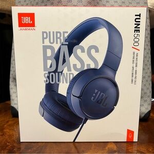 JBL TUNE 500 Wired On-Ear Headphones Blue